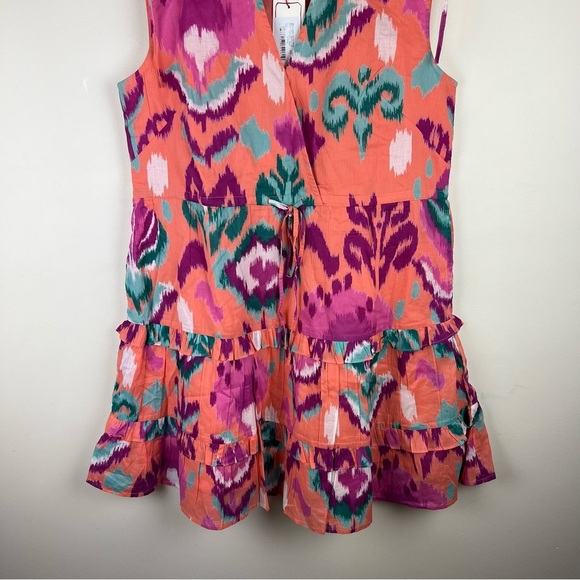 Banjanan Becca Sleeveless Organic Cotton Tiered Dress Floral Spice - Picture 5 of 9